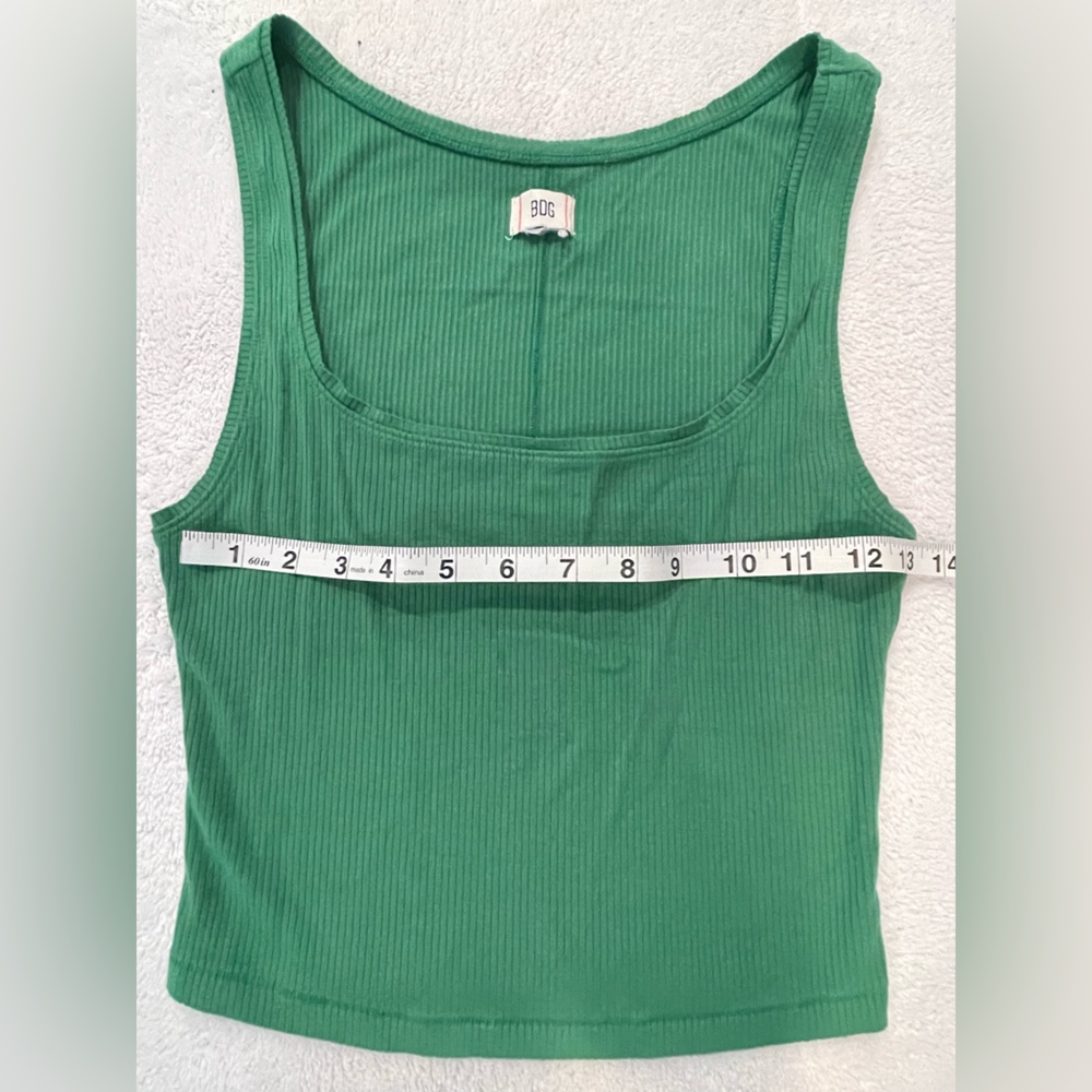BDG Ribbed Green Tank Top - Picture 3 of 4